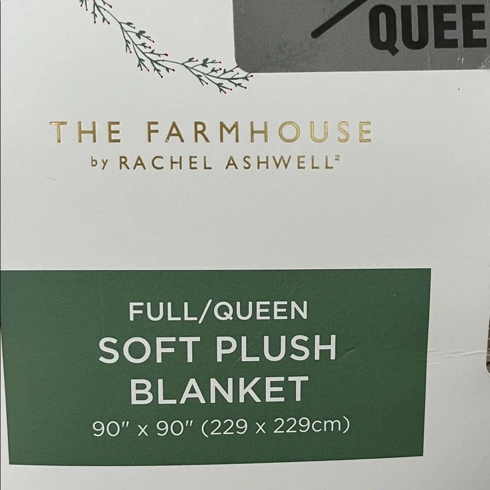 The Farmhouse Red and White Holiday Plush Blanket